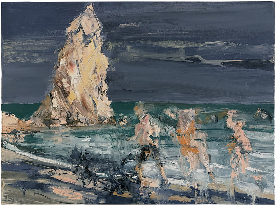 Karitane / Dark Sky, by Euan Macleod, oil on polyester, 380 x 510mm, SOLD