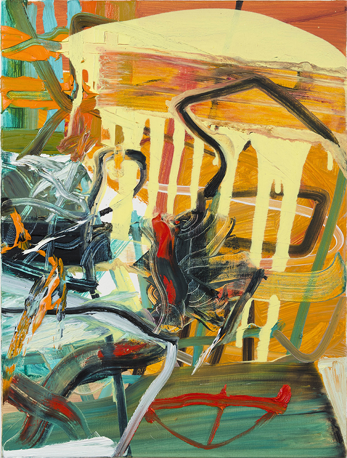 Tilt, by Philippa Blair, 2014, oil and acrylic on canvas, 610 x 460mm, $3300