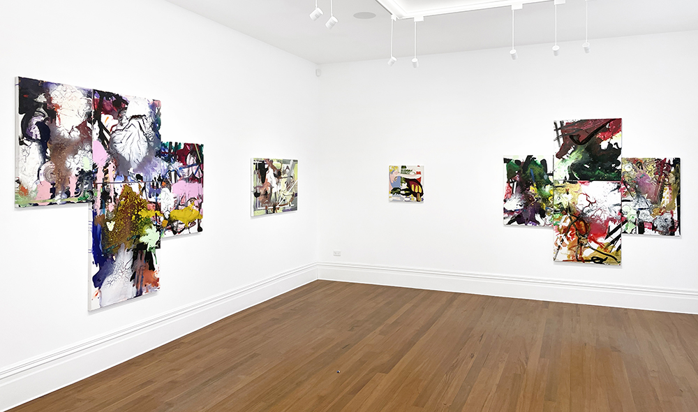 Installation view of 'Afloat', 'Paths less travelled', 'Point of view', 'Syncopation'