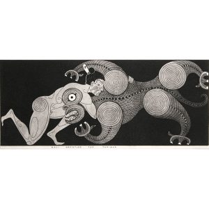 Maui wrestles the Taniwha